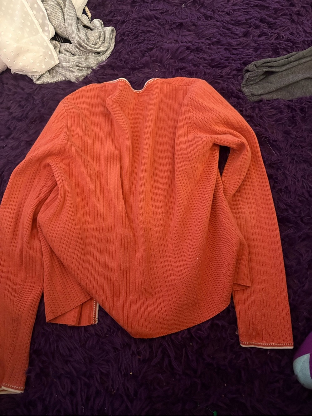 Charter Club Orange Ribbed sweater - Picture 3 of 3
